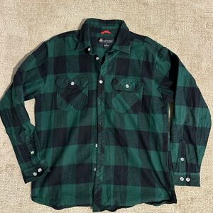 Classic Black and Green Plaid Men's Button-Down Shirt